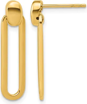 Diamond2Deal 14K Yellow Gold Link Dangle Post Earrings