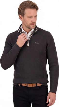 N-Z-A- NEW ZEALAND AUCKLAND New Zealand trui antraciet half zip polyester