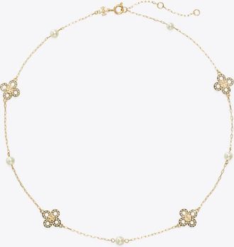 Tory Burch Womens Forget Me Not Pearl Necklace, One Size