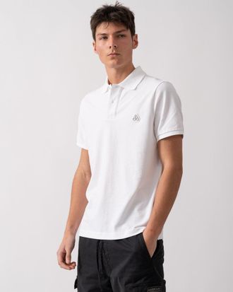 Moose Knuckles Everett Mens Polo Shirt - White - Size Medium