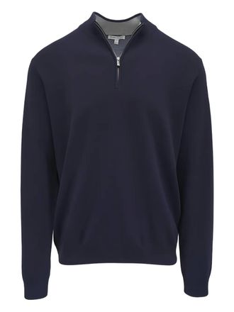 Peter Millar zip neck sweater - men - Polyester/Cotton/Nylon/Spandex/Elastane - L - Blue