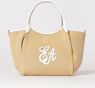 Emporio Armani Borsa Durini 24 in paglia con logo Emporio Armani