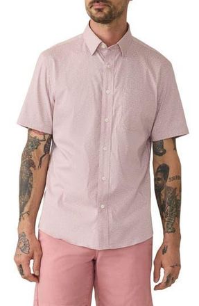 Faherty Movement Short Sleeve Button-Up Shirt in Blushed Sand Floral at Nordstrom Rack, Size X-Large
