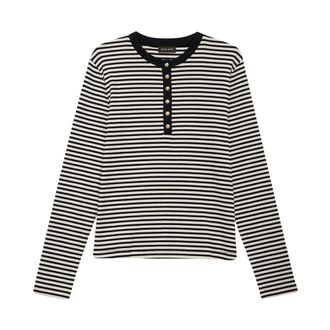 Anine Bing Long Sleeve Tops, female, Multicolor, Size: S Alessia Long Sleeve Tee
