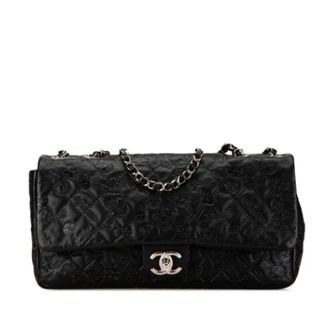 Chanel Pre-owned Leather chanel-bags - Dames - Pre-owned - Zwart - Maat: ONE Size Leer