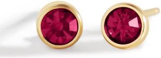 Mint & Lily Birthstone Bezel Studs in 18K Gold Plated /July Ruby at Nordstrom