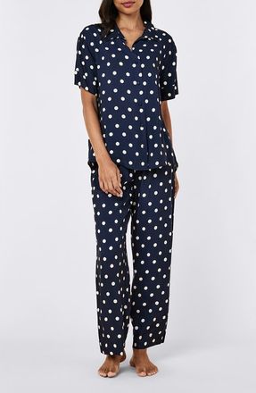 Papinelle Sleepwear Spot Pajamas in Deep Navy/cream Spot at Nordstrom, Size X-Large