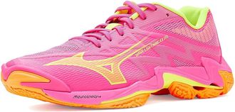 Mizuno Wave Lightning Elite Volleyball Shoes Pink Tetra/Fortune Yellow : Mens 11 - Womens 12.5 Medium, Synthetic