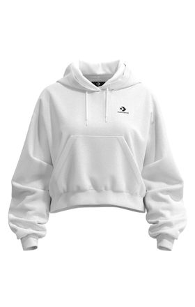 Converse Kapuzensweatshirt CONVERSE STAR CHEVRON HOODIE, Damen, Gr. L, wei&szlig; 10a, Obermaterial: 80% Baumwolle, 20% Polyester, kurz, Rundhals, angesetztes B&uuml;ndch