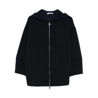 Max Mara Zip-throughs, female, Blue, Size: XS Giacca Cardigan con zip e cappuccio Vinci