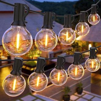 OEM Guirnalda De Luces Led, Iluminaci&oacute;n Exterior Impermeable Para Camping, 15 Metros X 15 Luces, Blanco C&aacute;lido, Pvc/pet