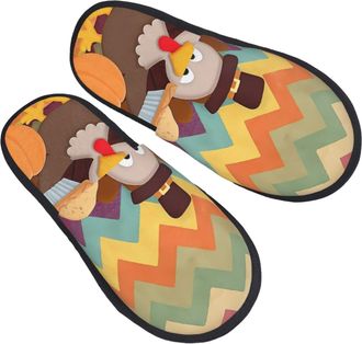 Generic Non-Slip House Shoes Sunflower Truck Harvest Pumpkin Cotton Slipper Comfortable Hotel Slippers for Winter Travel Hotels M
