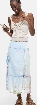 Desigual Gonna midi di jeans blu
