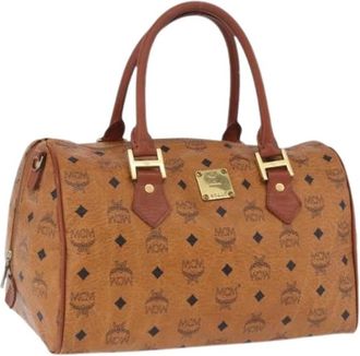 MCM Pre-owned Boston Bag - Dames - Vintage Handtas - Bruin - ONE Size - Leer - Vintage