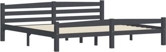 vidaXL Bed Frame without Mattress Dark Grey Solid Pinewood 200x200 cm Vidaxl