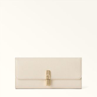Furla Iride Continental Wallet Xl Butter White Textured Leather Woman