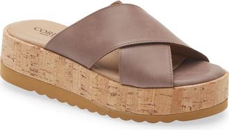 Cordani Kali Platform Slide Sandal in Tmoro Leather at Nordstrom, Size 6.5Us