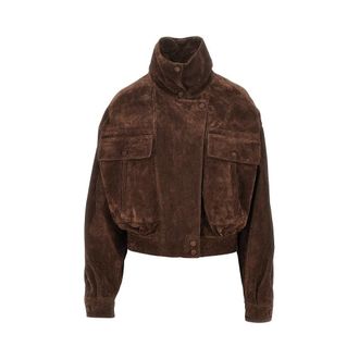 Saint Laurent Suede leather jacket Woman 36