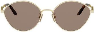 Fendi FF Diamonds 55mm Round Sunglasses in Shiny Endura Gold /Brown at Nordstrom