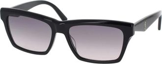 Saint Laurent Rechthoekige Monogram Zonnebril SL M104 - unisex - Zonnebrillen - Zwart - 56 MM - Accessoires