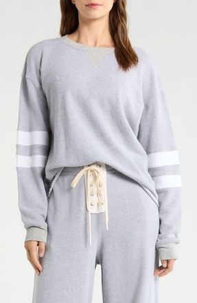 YEAR OF OURS Cotton Varsity Sweatshirt in Heather Grey Wh at Nordstrom, Size X-Small