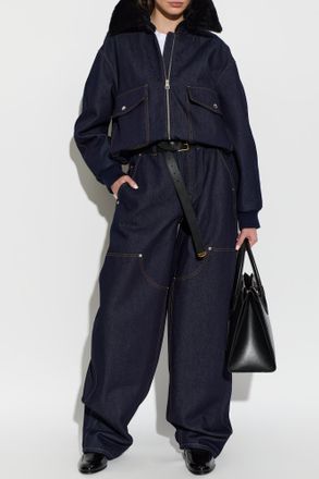 Givenchy Denim Jacket With Pockets, Womens, Navy Blue
