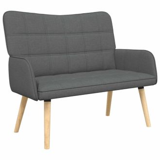vidaXL Sof&aacute; De 2 Plazas Gris Oscuro 115 X 61 X 87 Cm Tela Vidaxl