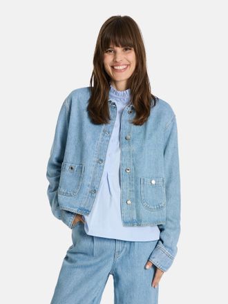 Lieblingsst&uuml;ck Jeansjacke LIEBLINGSST&Uuml;CK Nixon, Damen, Gr. 36, blau (light denim), Denim/Jeans, Obermaterial: 100% Lyocell, unifarben, angesetztes B&uuml;ndchen mit Schli