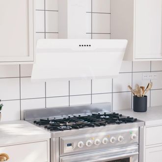 vidaXL Vidaxl - Campana Extractora Pared Acero Y Vidrio Templado Blanco 90 Cm