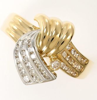C&A Platinum Yellow Gold Yellow Gold (18K) Platinum 900 Band Ring (Pre-Owned)