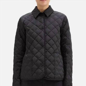 Theory Quilted Shirt Jacket In Black