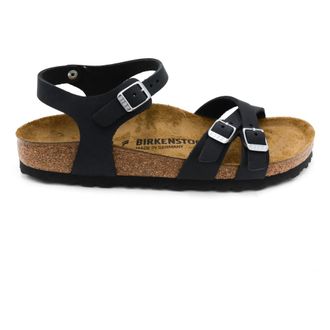 Birkenstock Platte Sandalen - Dames - Sandalen - Zwart - 39 EU - Leer - Schoenen