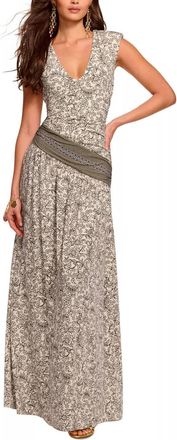 Ramy Brook Jamie Maxi Dress In Bone/black Floral