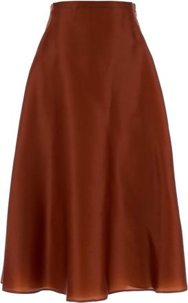 Alberta Ferretti Alberta Ferretti Brick Silk Skirt