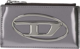 Diesel 1DR Card Holder III - Dames - Portefeuilles - Grijs - ONE Size - Leer - Accessoires