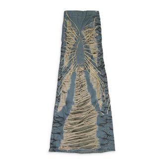 Who Decides War by Ev Bravado BLUE LACED WINDOW MAXI SKIRT