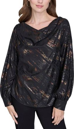 Halston Heritage Printed Boat Neck Top