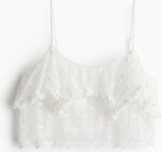 H&M Tr&auml;gertop aus besticktem Mesh - Weiss
