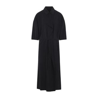 Christophe Lemaire Black Asymmetrical Shirt Dress