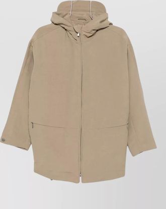 Emporio Armani hooded drawstring waist parka coat
