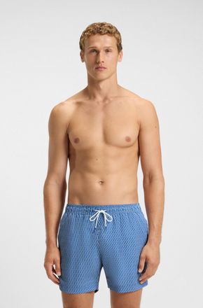 HUGO BOSS Badeshorts BOSS Vibe, Herren, Gr. XXL, N-Gr, bright blau 436, Microfaser, Obermaterial: 100% Polyester, Badehosen Badeshorts, mit Allover-Druck
