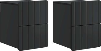 vidaXL Mesita De Noche De Pared 2 Uds. Negro 33 X 34,5 X 43 Cm Vidaxl
