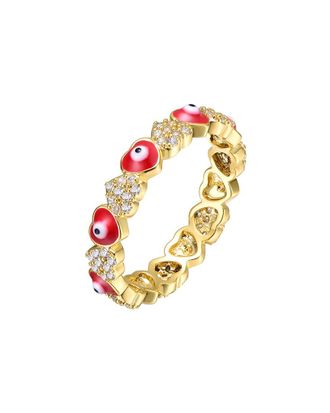 Rachel Glauber 14K Plated Cz Eyeball Ring