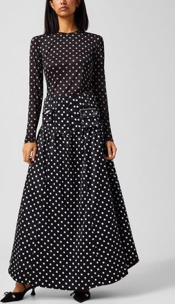 Ganni Womens Satiny polkadot skirt