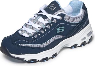 Skechers Womens Dlites biggest Fan Fashion Sneaker, Navy and White, 6 UK X-Wide