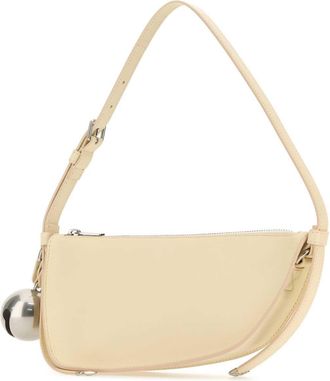 Burberry Womens Cream Leather Shield Mini Shoulder Bag Beige Lamb