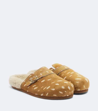 Ancient Greek Sandals Vasilitsa shearling-trimmed calf hair clogs
