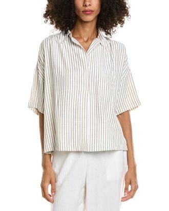 Max Studio Collard Short Sleeve Shirt