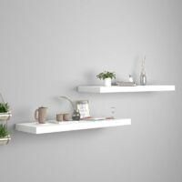 OEM Estanter&iacute;a De Pared De Dos Piezas, Estante Flotante, Montaje Estable En La Pared, Ideal Para El Sal&oacute;n, Blanco, 80 X 23,5 X 3,8 Cm, Tablero De Fibra De