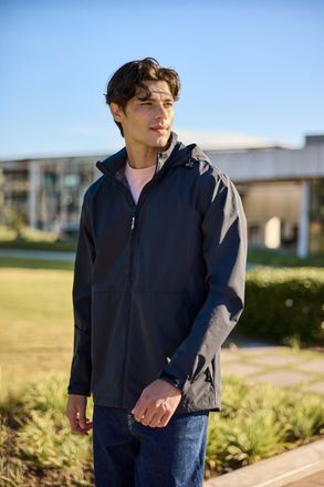 Mountain Warehouse Pace Mens Waterproof Jacket with Adjustable Hood & Cuffs Packable Coat Black